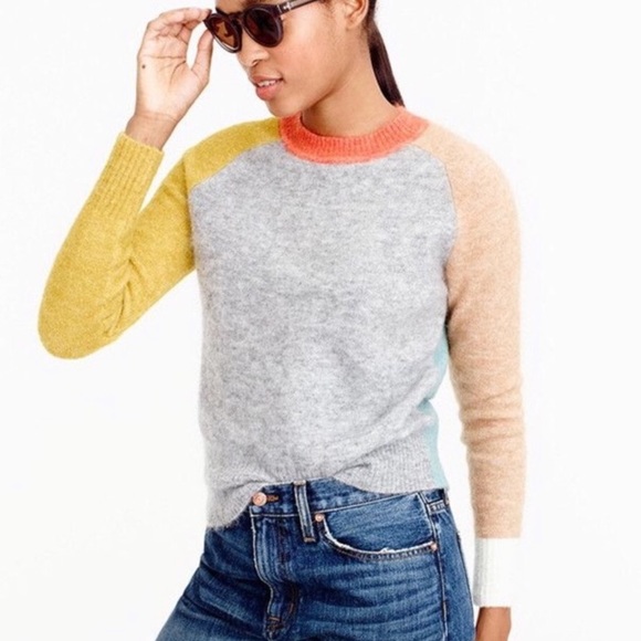 J. Crew Sweaters - J. Crew Wool Mohair Blend Color Block Sweater - XXS